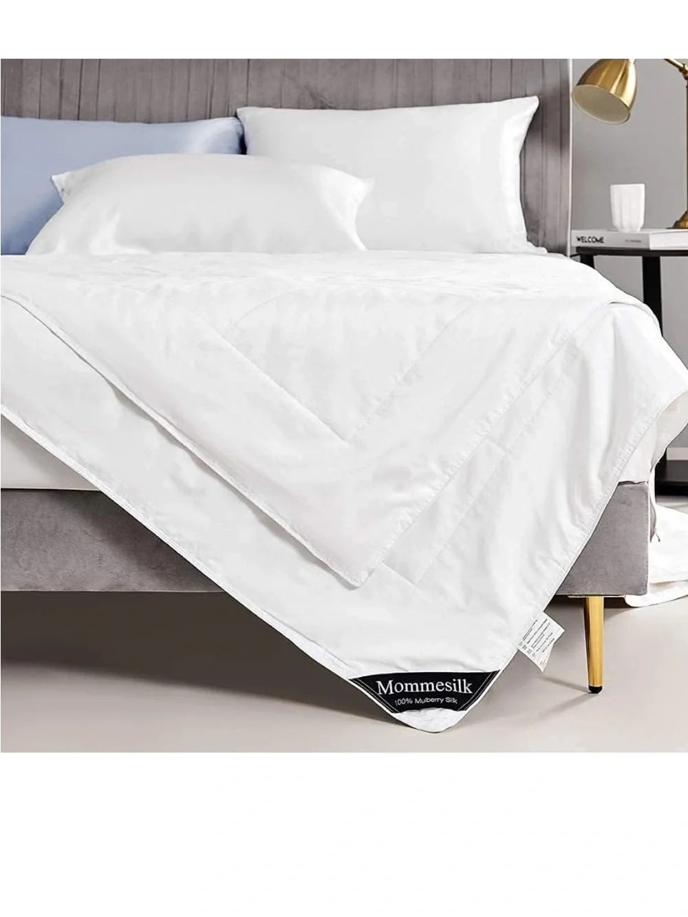 Mommesilk Silk Comforter/Duvet/Quilt, 100% Natural Silk Bedding Blanket, Full